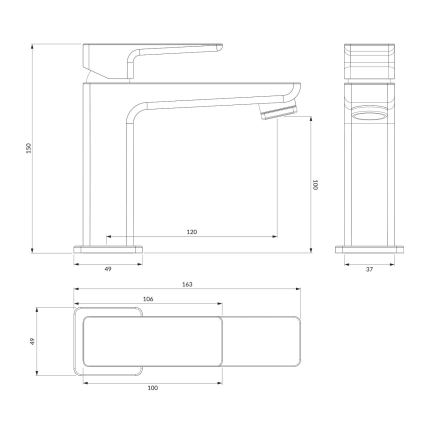 OMNIRES PM7410BL - Кран за мивка PARMA 15 см матов черен