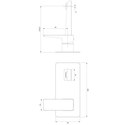 OMNIRES PM7415BL - Смесител за мивка за вграждане PARMA матово черен