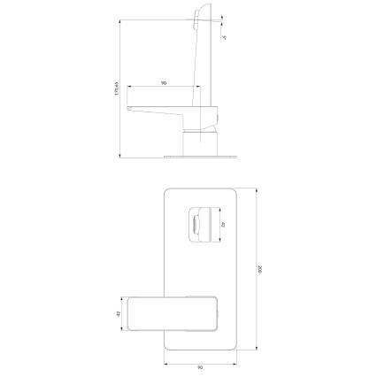 OMNIRES PM7415CR - Смесител за мивка за скрит монтаж PARMA лъскав хром