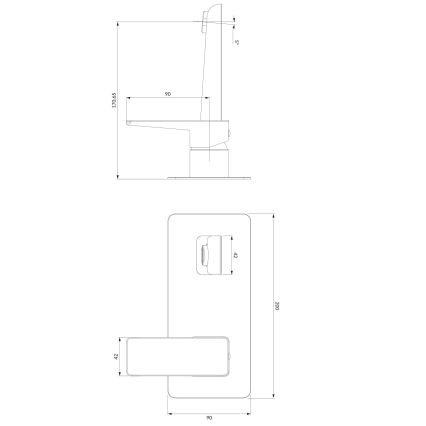 OMNIRES PM7415CRB - Смесител за мивка за скрит монтаж PARMA лъскав хром/бял
