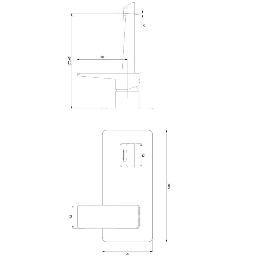 OMNIRES PM7415CRB - Смесител за мивка за скрит монтаж PARMA лъскав хром/бял
