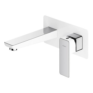 OMNIRES PM7415CRB - Смесител за мивка за скрит монтаж PARMA лъскав хром/бял