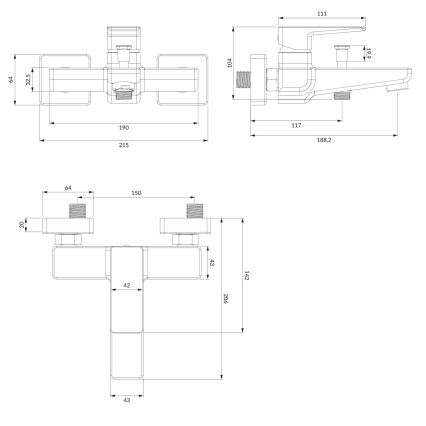 OMNIRES PM7430CR - Кранче за баня PARMA лъскав хром