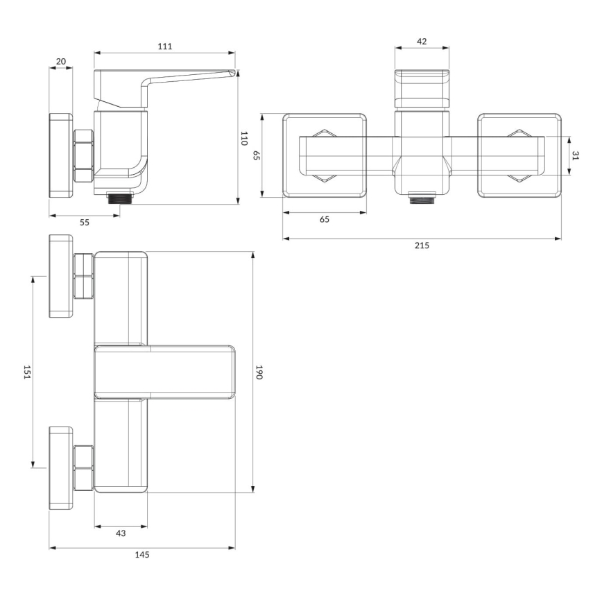 OMNIRES PM7440CR - Кранче за душ PARMA лъскав хром