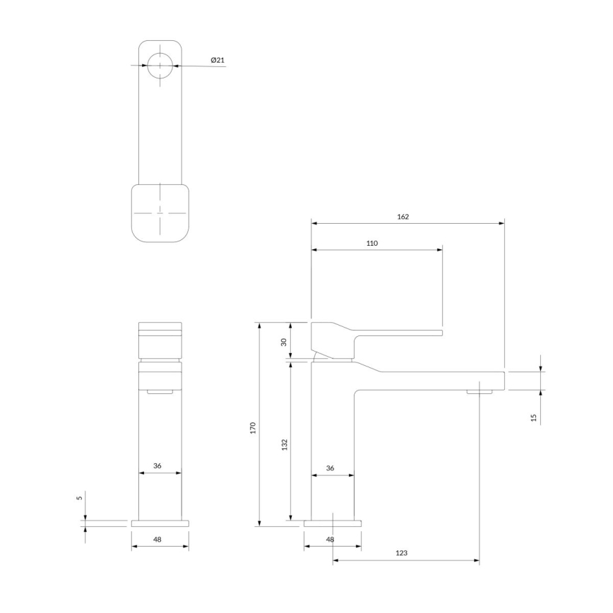 OMNIRES SL7710GR - Кран за мивка SLIDE 17 см матов графитен