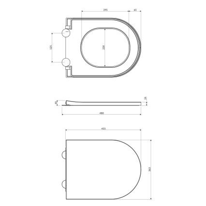 OMNIRES TAMPADEBP - Тоалетна седалка SoftClose TAMPA duroplast/блестящо бял