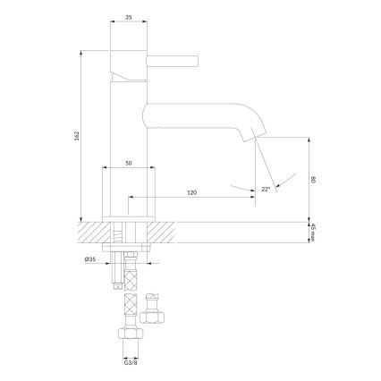 OMNIRES Y1210NCP - смесител за умивалник Y 16,2 см, полирана мед