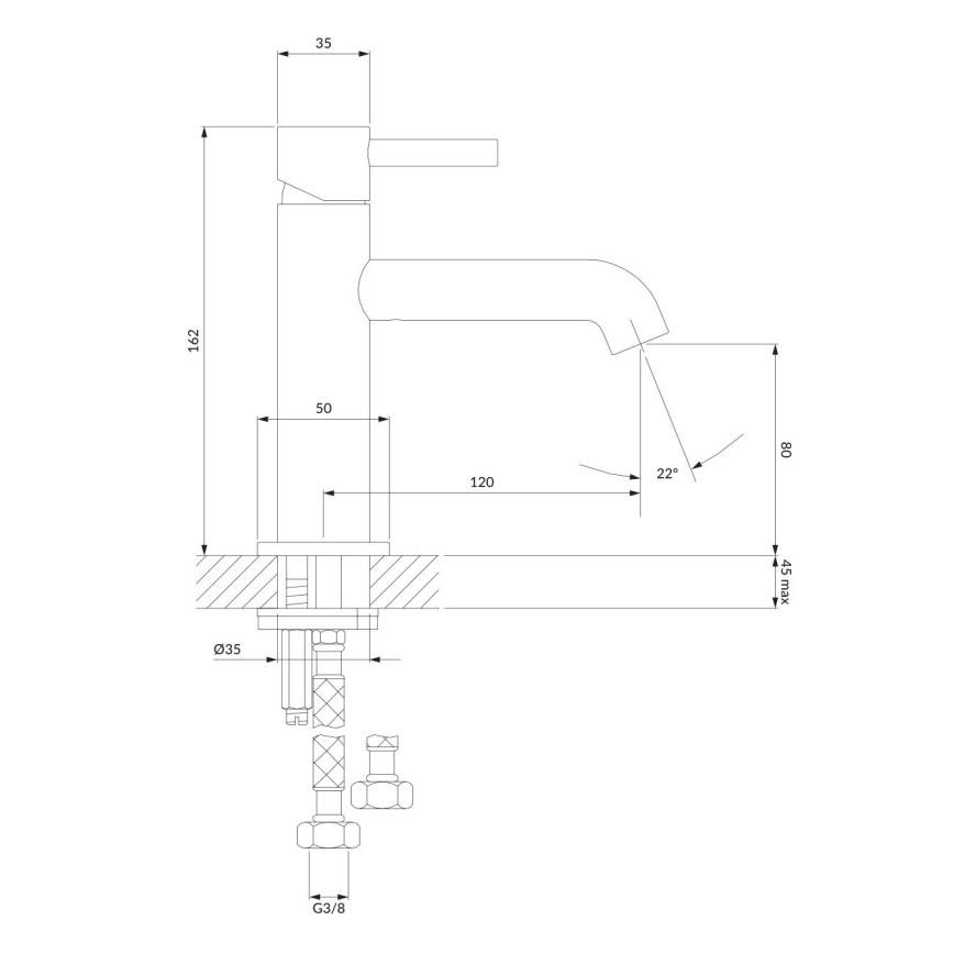 OMNIRES Y1210NCP - смесител за умивалник Y 16,2 см, полирана мед