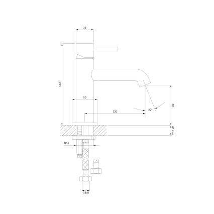 OMNIRES Y1210NCR - Кран за мивка Y 16,2 см лъскав хром