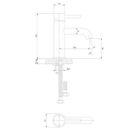 OMNIRES Y1210STCR - Кран за мивка Y 17,8 см лъскав хром