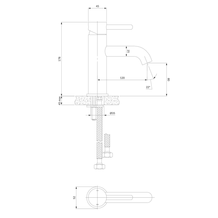OMNIRES Y1210STCR - Кран за мивка Y 17,8 см лъскав хром