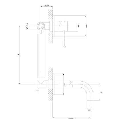 OMNIRES Y1215NCR - Смесител за мивка за вграждане Y лъскав хром
