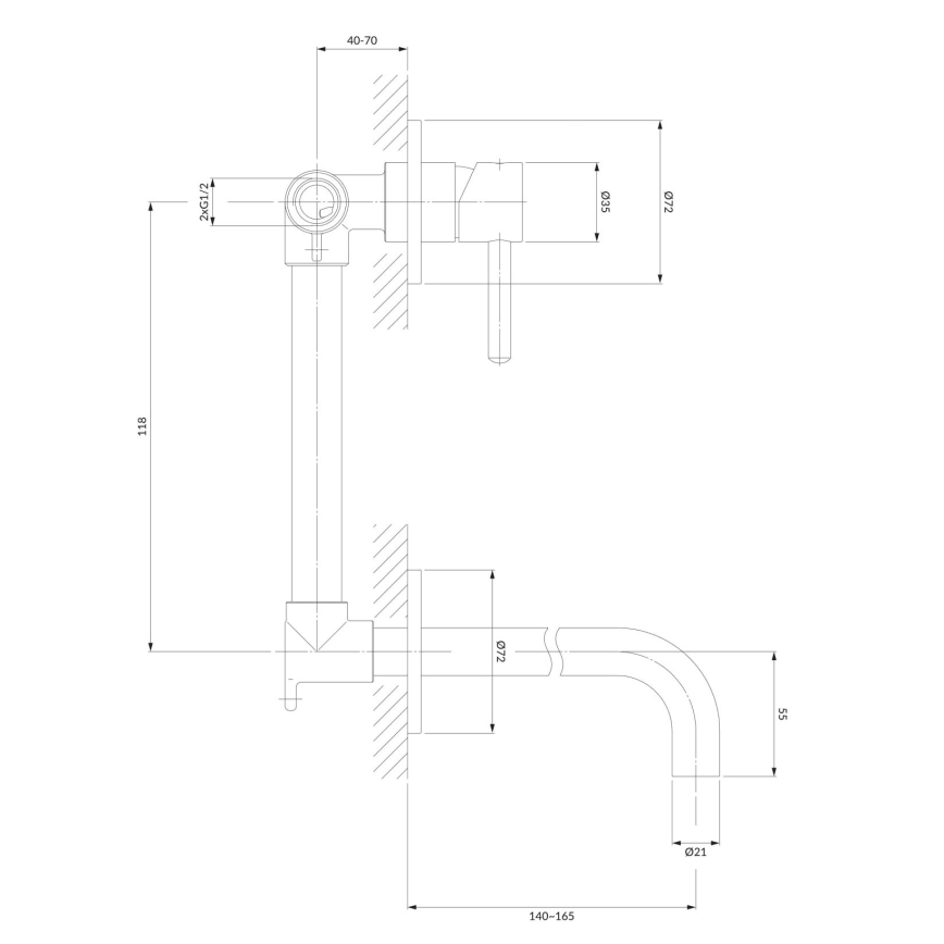OMNIRES Y1215NCR - Смесител за мивка за вграждане Y лъскав хром
