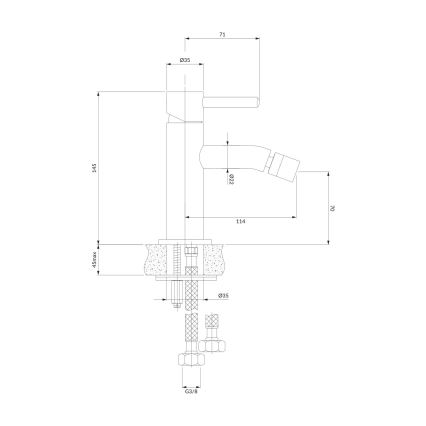 OMNIRES Y1220CR - Кран за биде Y 14,5 см лъскав хром