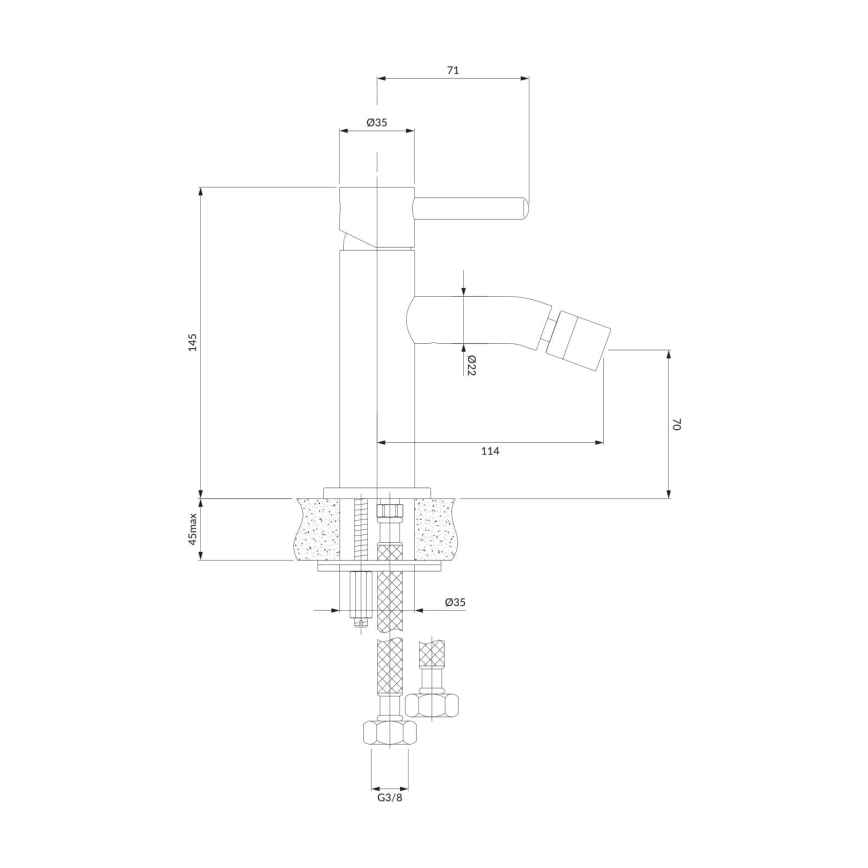 OMNIRES Y1220CR - Кран за биде Y 14,5 см лъскав хром