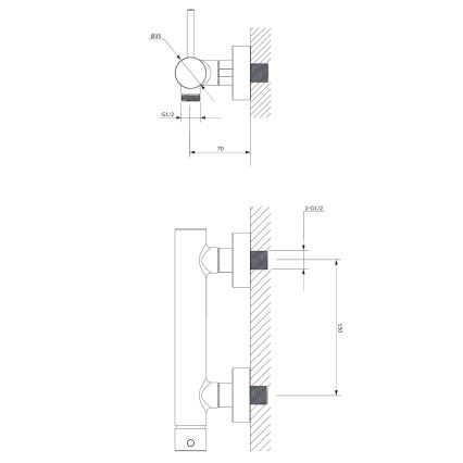 OMNIRES Y1240BL - Кранче за душ Y полуматов черен