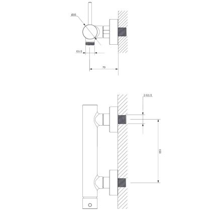 OMNIRES Y1240CR - Кранче за душ Y лъскав хром