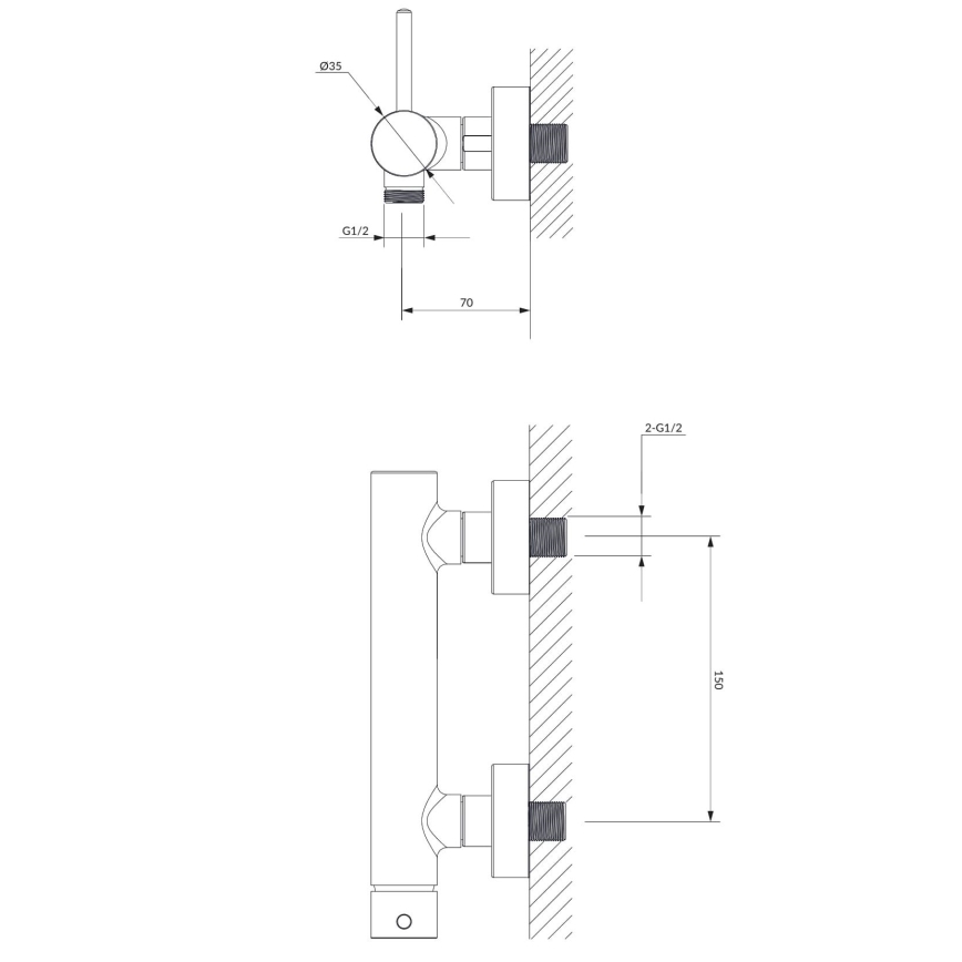 OMNIRES Y1240CR - Кранче за душ Y лъскав хром
