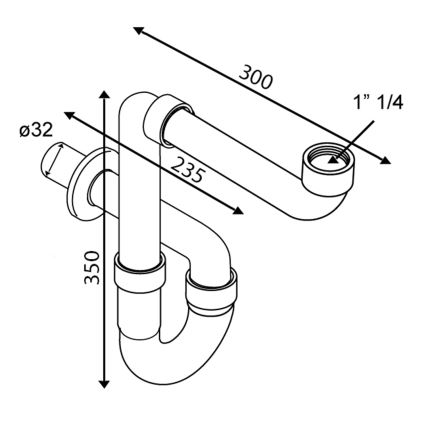 Omp tea - Сифон за мивка, лъскав хром