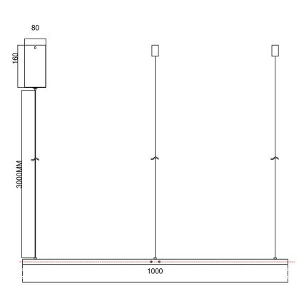Ondaluce - димируем LED полилей на стоманено въже SOEL LED/47W/230V Ø 100 см златист