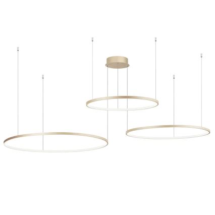 Ondaluce - LED димируем полилей на кабел SOEL LED/28W/230V + LED/38W + LED/47W Ø 100/80/60 см златен