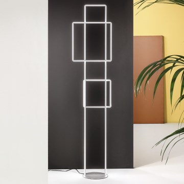 Ondaluce - Димируема LED подова лампа DOWEL LED/77W/230V 166 cm сребърна