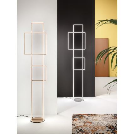 Ondaluce - Димируема LED подова лампа DOWEL LED/77W/230V 166 cm сребърна
