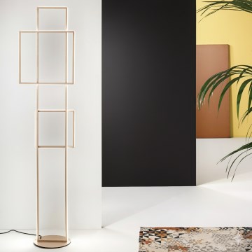 Ondaluce - димируема LED подова лампа DOWEL LED/77W/230V, златна