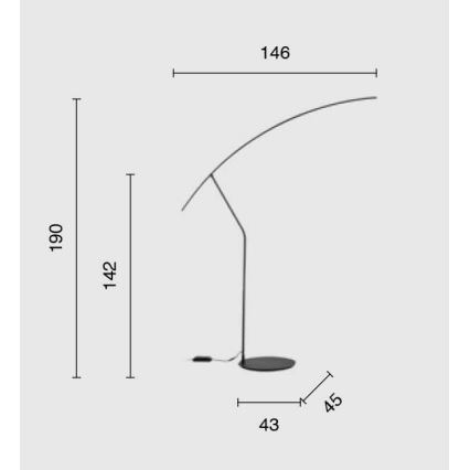 Ondaluce - Димируема LED подова лампа FOLAGA LED/30W/230V 190 cm черна