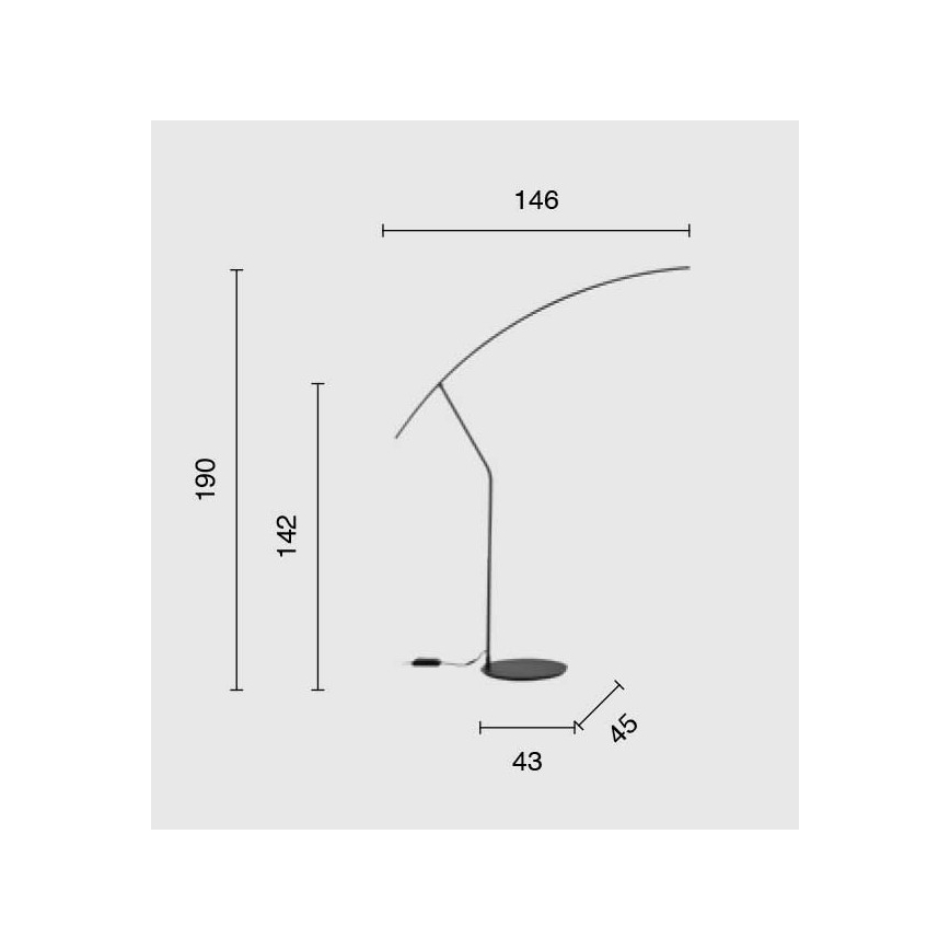 Ondaluce - Димируема LED подова лампа FOLAGA LED/30W/230V 190 cm черна