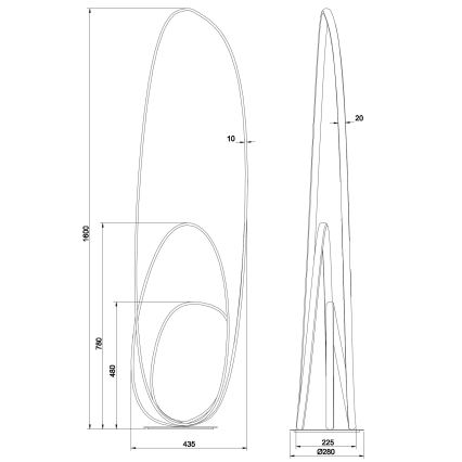 Ondaluce - димируема LED подова лампа GOLDEN LED/45W/230V 160 cm златна