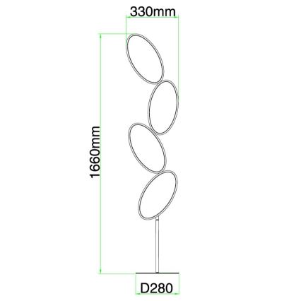 Ondaluce - Димируема LED подова лампа RICE LED/38W/230V златна