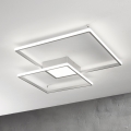 Ondaluce - димируема LED таванна лампа DOWEL LED/60W/230V, 75x75 см, сребриста