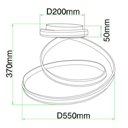 Ondaluce - Димируема LED таванна лампа VUELTA LED/37W/230V Ø 55 см бяла