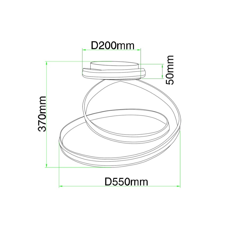Ondaluce - Димируема LED таванна лампа VUELTA LED/37W/230V Ø 55 см бяла