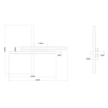 Ondaluce - Димируемо LED стенно осветително тяло MOVIDA LED/20W/230V златисто