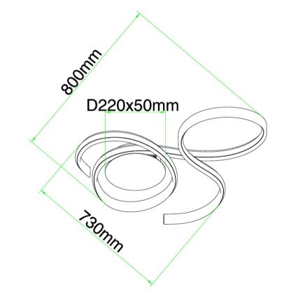 Ondaluce - димируемо LED стенно осветително тяло TWIST LED/57W/230V бяло