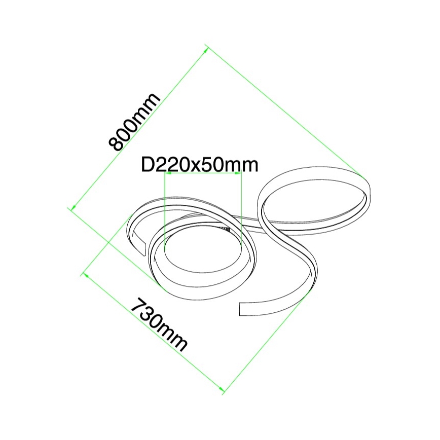 Ondaluce - димируемо LED стенно осветително тяло TWIST LED/57W/230V бяло
