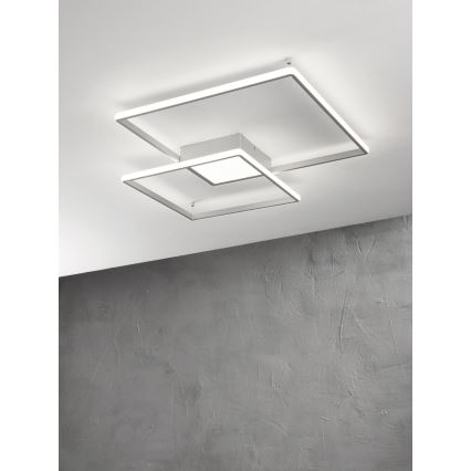 Ondaluce - димируемо LED таванно осветително тяло DOWEL LED/46W/230V 55x55 cm сребристо
