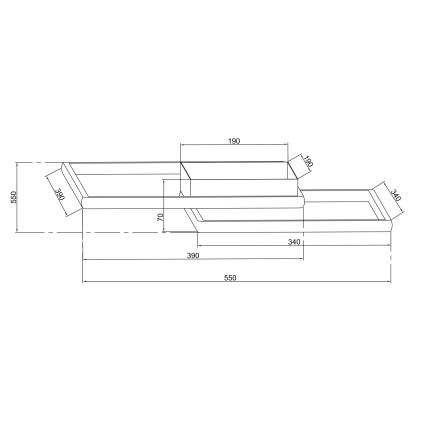 Ondaluce - димируемо LED таванно осветително тяло DOWEL LED/46W/230V 55x55 cm сребристо