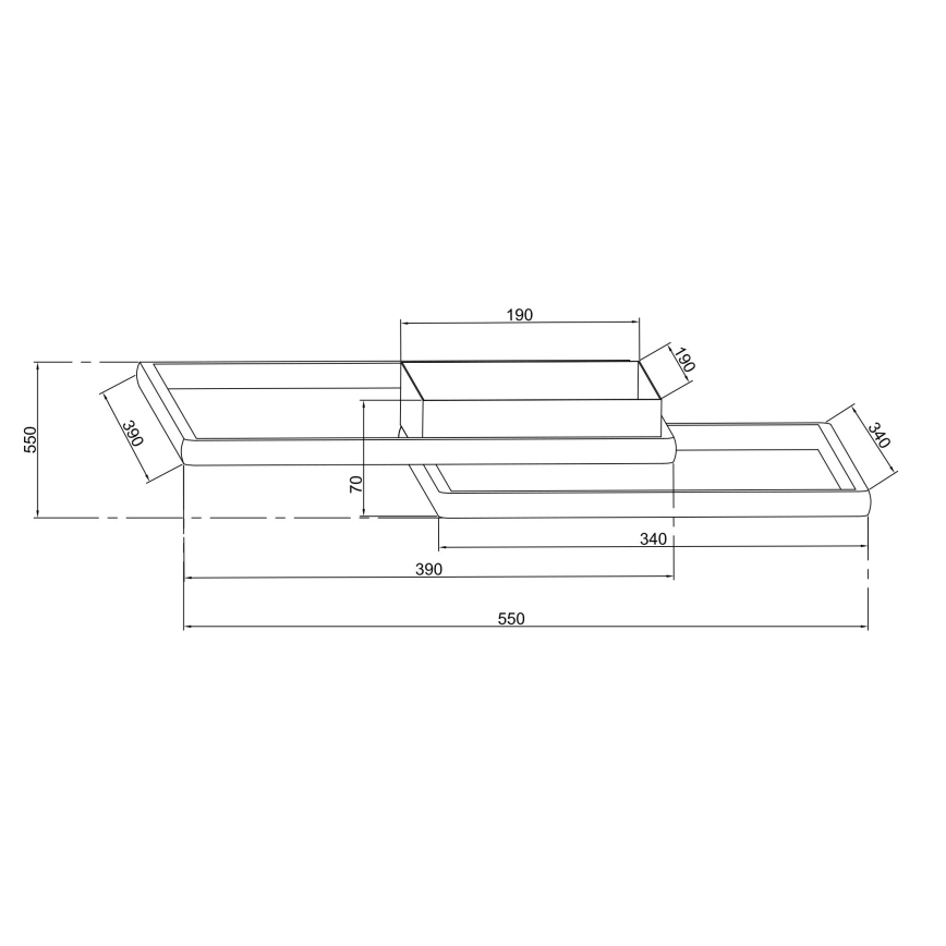 Ondaluce - димируемо LED таванно осветително тяло DOWEL LED/46W/230V 55x55 cm сребристо