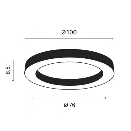 Ondaluce - Димируемо LED таванно осветително тяло GLOBUS LED/80W/230V 3000/4000K Ø 100 см черно