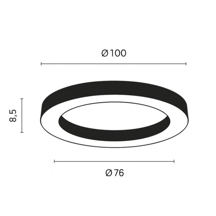 Ondaluce - Димируемо LED таванно осветително тяло GLOBUS LED/80W/230V 3000/4000K Ø 100 см черно