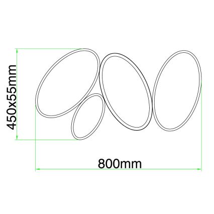 Ondaluce - димируемо LED таванно осветително тяло RICE LED/34W/230V 45x80 см златисто