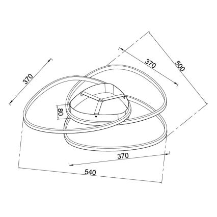 Ondaluce - Димируемо LED таванно осветително тяло ROSE LED/60W/230V 50x54 см, златисто