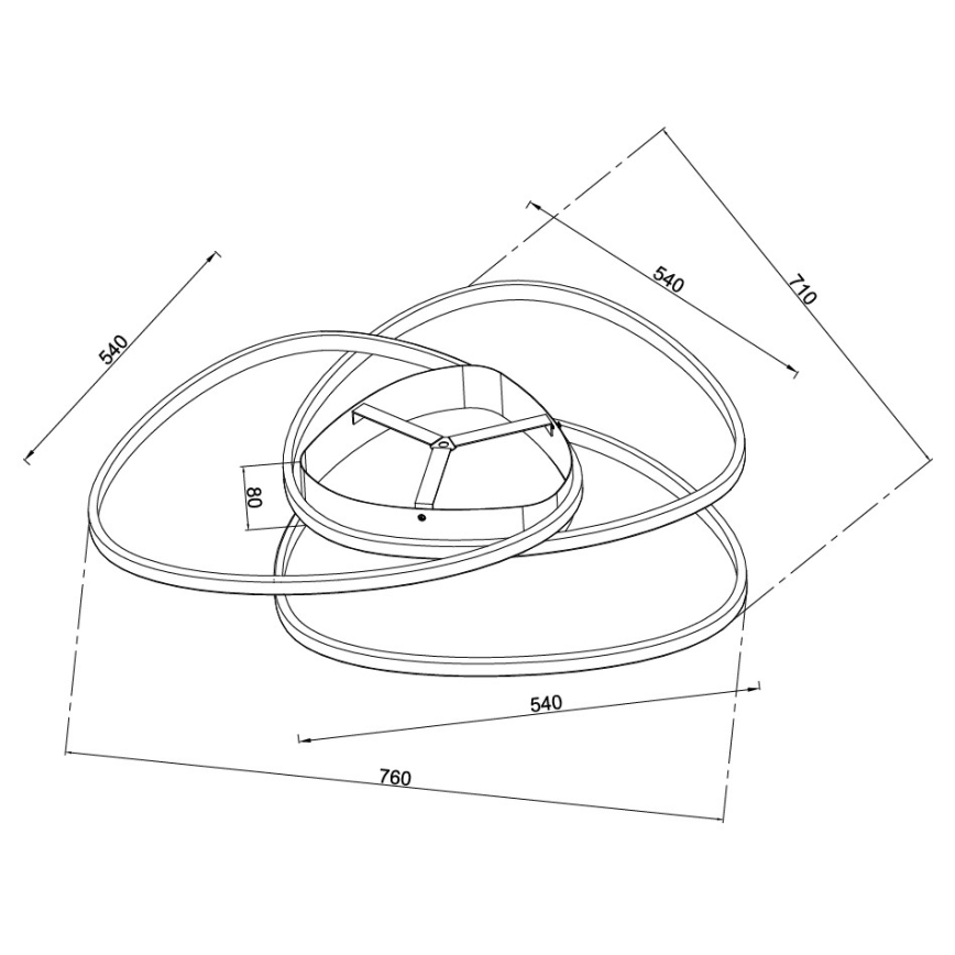 Ondaluce - димируемо LED таванно осветително тяло ROSE LED/80W/230V, златно
