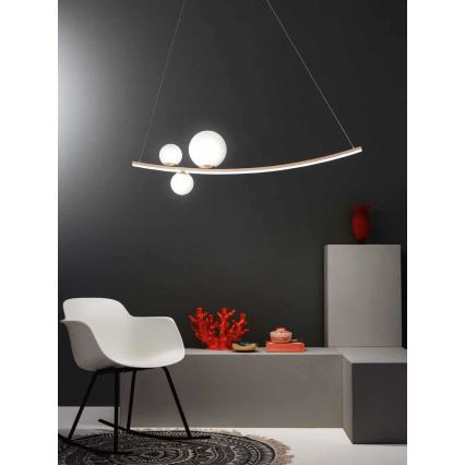 Ondaluce - LED димируем полилей на кабел ALTALENA LED/48W/230V златен/бял