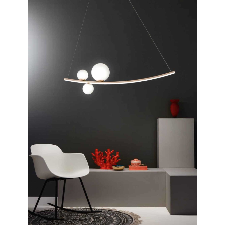 Ondaluce - LED димируем полилей на кабел ALTALENA LED/48W/230V златен/бял