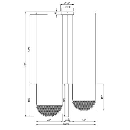 Ondaluce - LED димируем полилей на кабел LOTUS LED/70W/230V златист