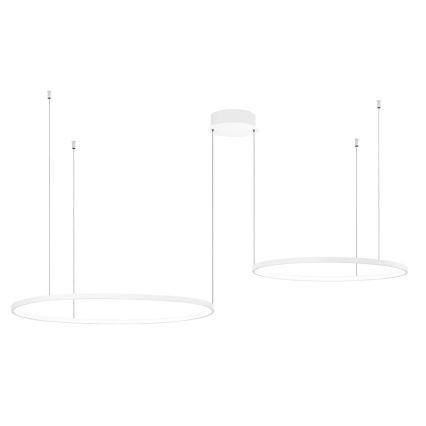 Ondaluce - LED димируем полилей с кабелно окачване SOEL LED/28W/230V + LED/38W 3000/4000K Ø 80/60 см бял